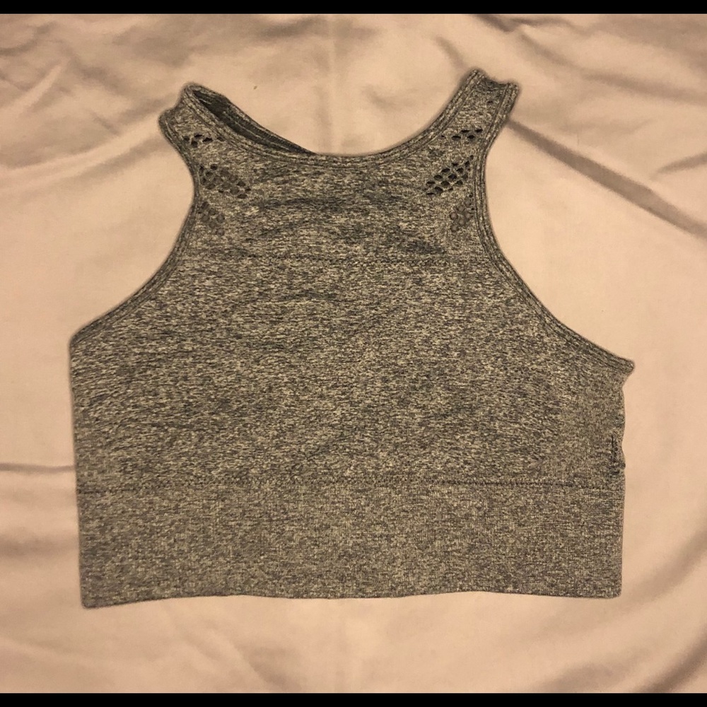 💜S gray racer back sports bra brand unknown💜